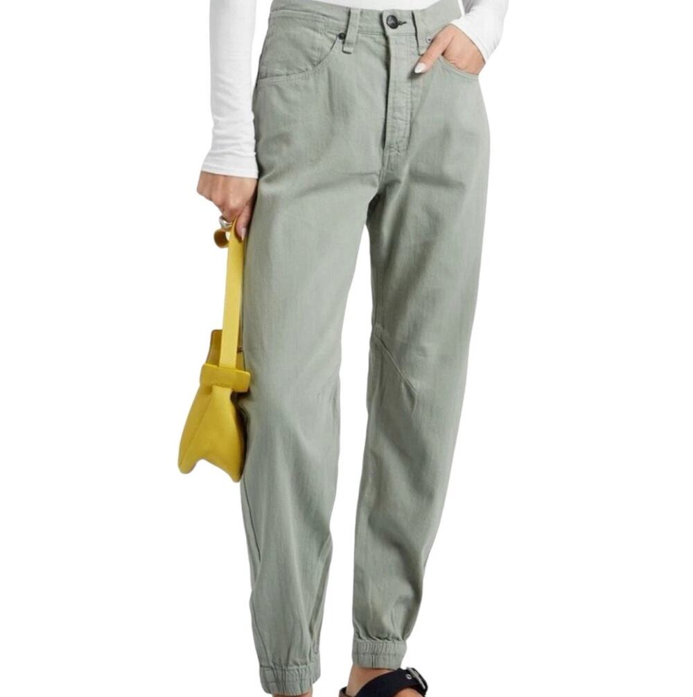 Rag & Bone Army Green Jogger Cargo Pants Relaxed High Rise Button Womens Sz 30